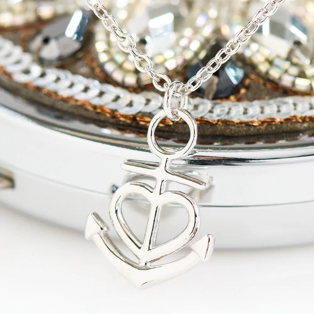 Beautiful Anchor Heart Necklace With Dad To Daughter "I Love You" Message Card