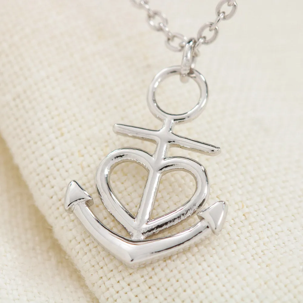 Beautiful Anchor Heart Necklace With Dad To Daughter "I Love You" Message Card