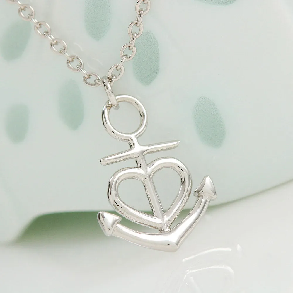 Beautiful Anchor Heart Necklace With Dad To Daughter "I Love You" Message Card