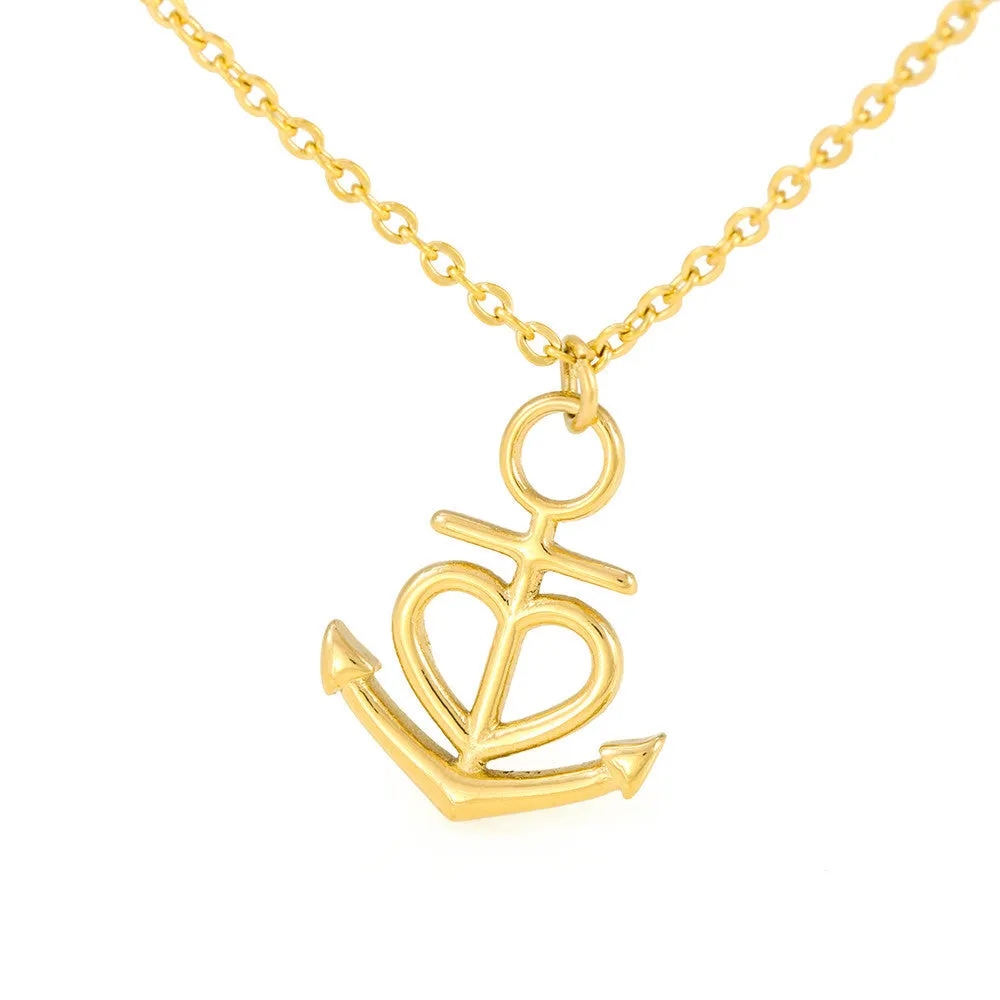 Beautiful Anchor Heart Necklace With Message Card For Best Friend