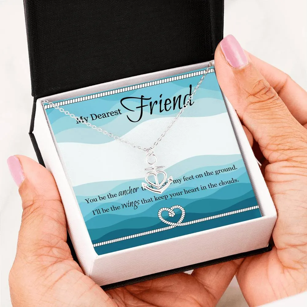 Beautiful Anchor Heart Necklace With Message Card For Best Friend