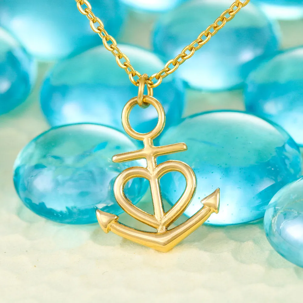 Beautiful Anchor Heart Necklace With Message Card For Best Friend