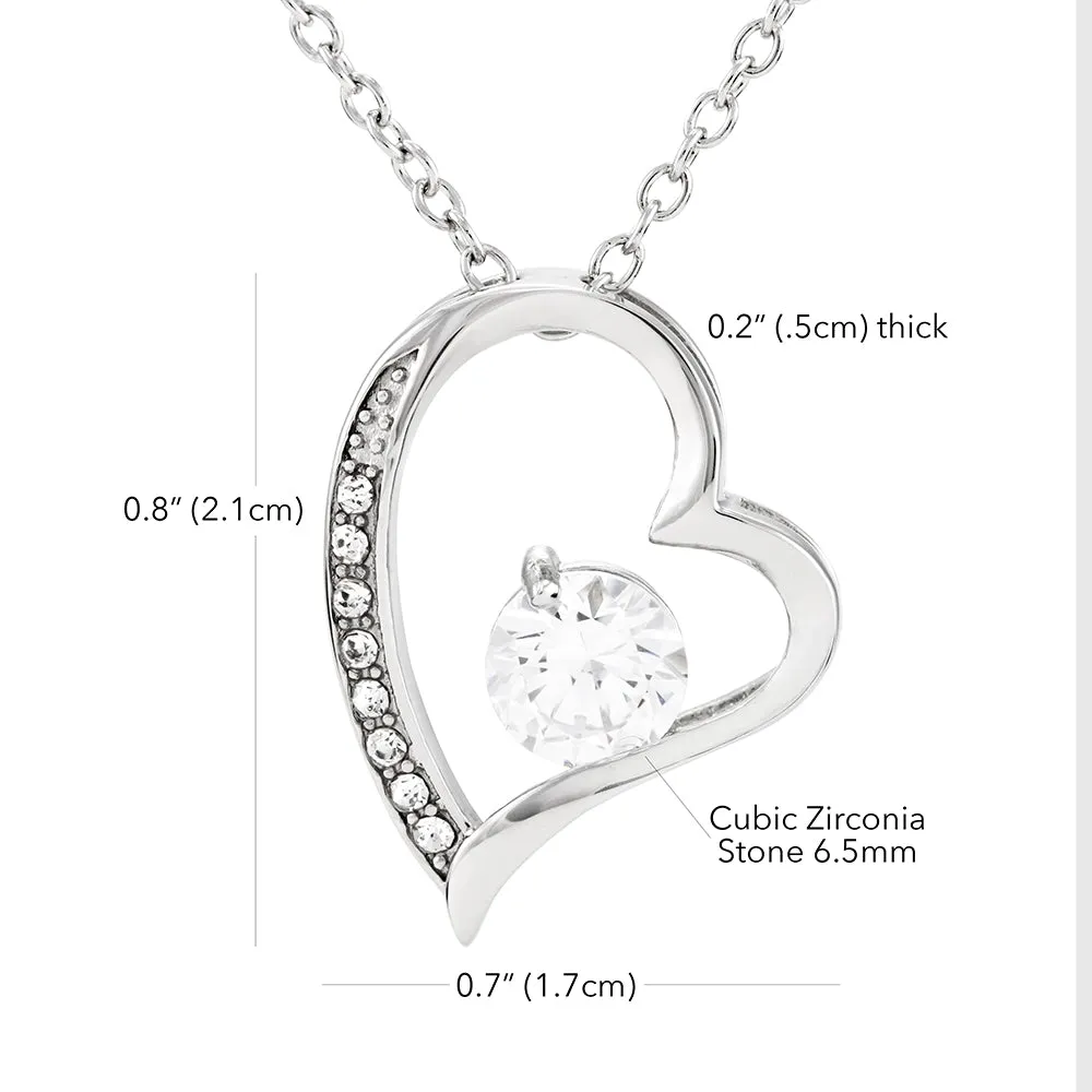 Beautiful Valentine's Heart Necklace Love For Ever With Valentine's Day Wish