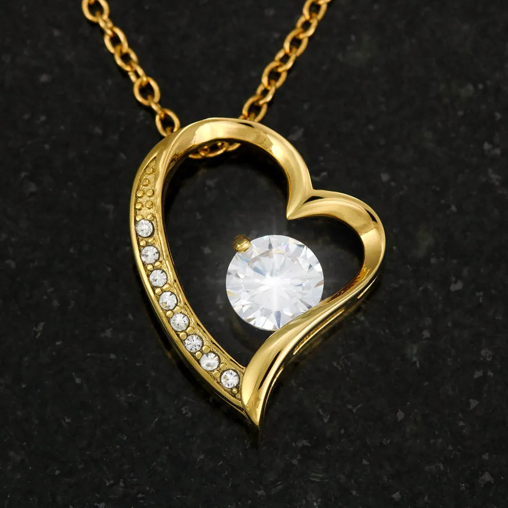 Beautiful Valentine's Heart Necklace Love For Ever With Valentine's Day Wish