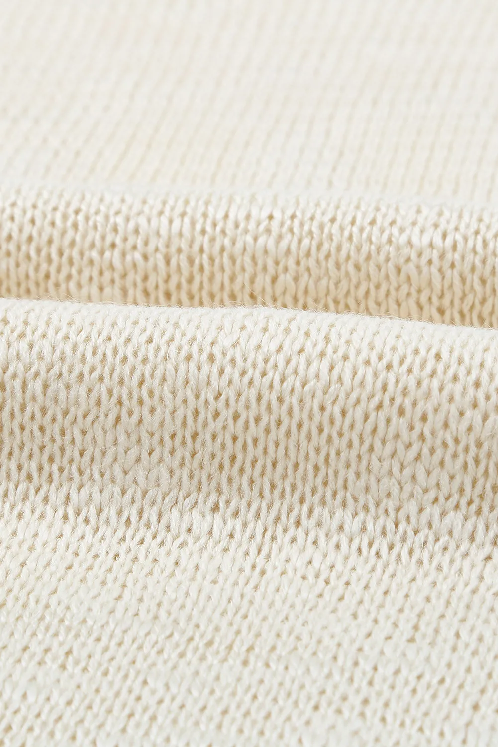 Beige Color Block Knitted Sweater