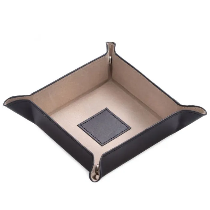 Bey-Berk Change/Valet Tray Black Leather