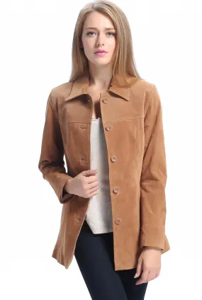 BGSD Women Anna Suede Leather Car Coat