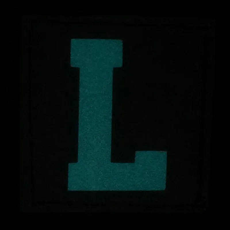 BIG LETTER L PATCH - BLUE GLOW IN THE DARK