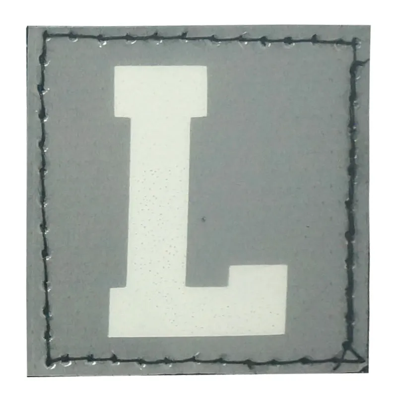 BIG LETTER L PATCH - BLUE GLOW IN THE DARK