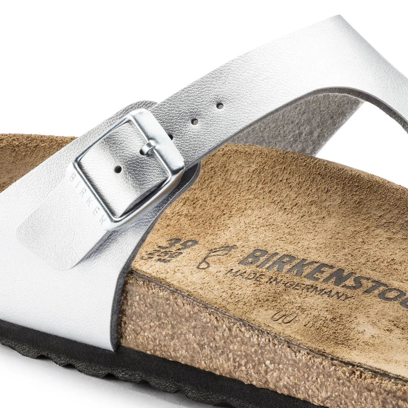 Birkenstock Classic, Gizeh, Regular Fit, Birko-Flor, Silver