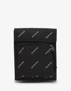 Black All-Over Logo Explorer Pouch Bag