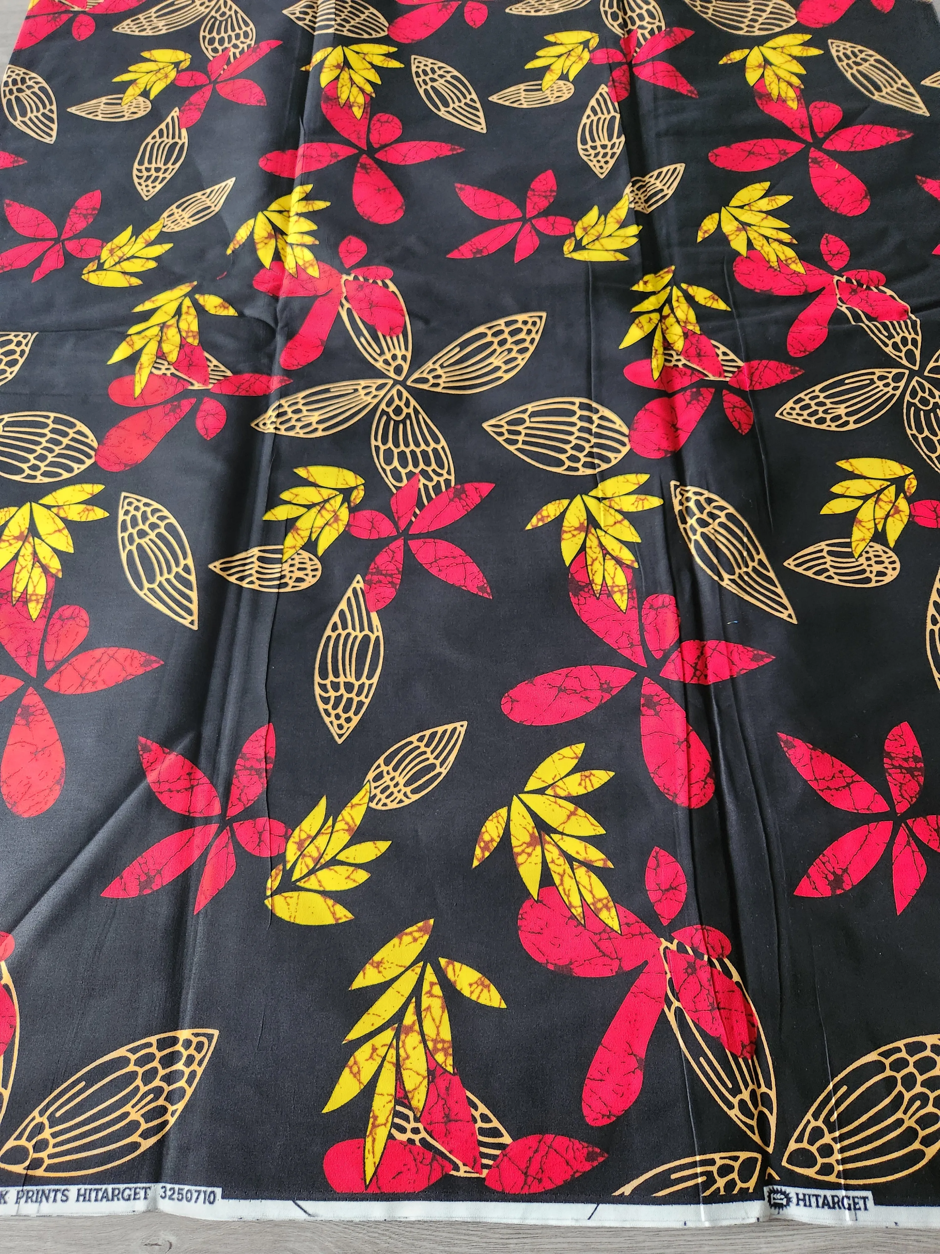 Black and Red African Print Fabric, Ankara Fabric, AF139