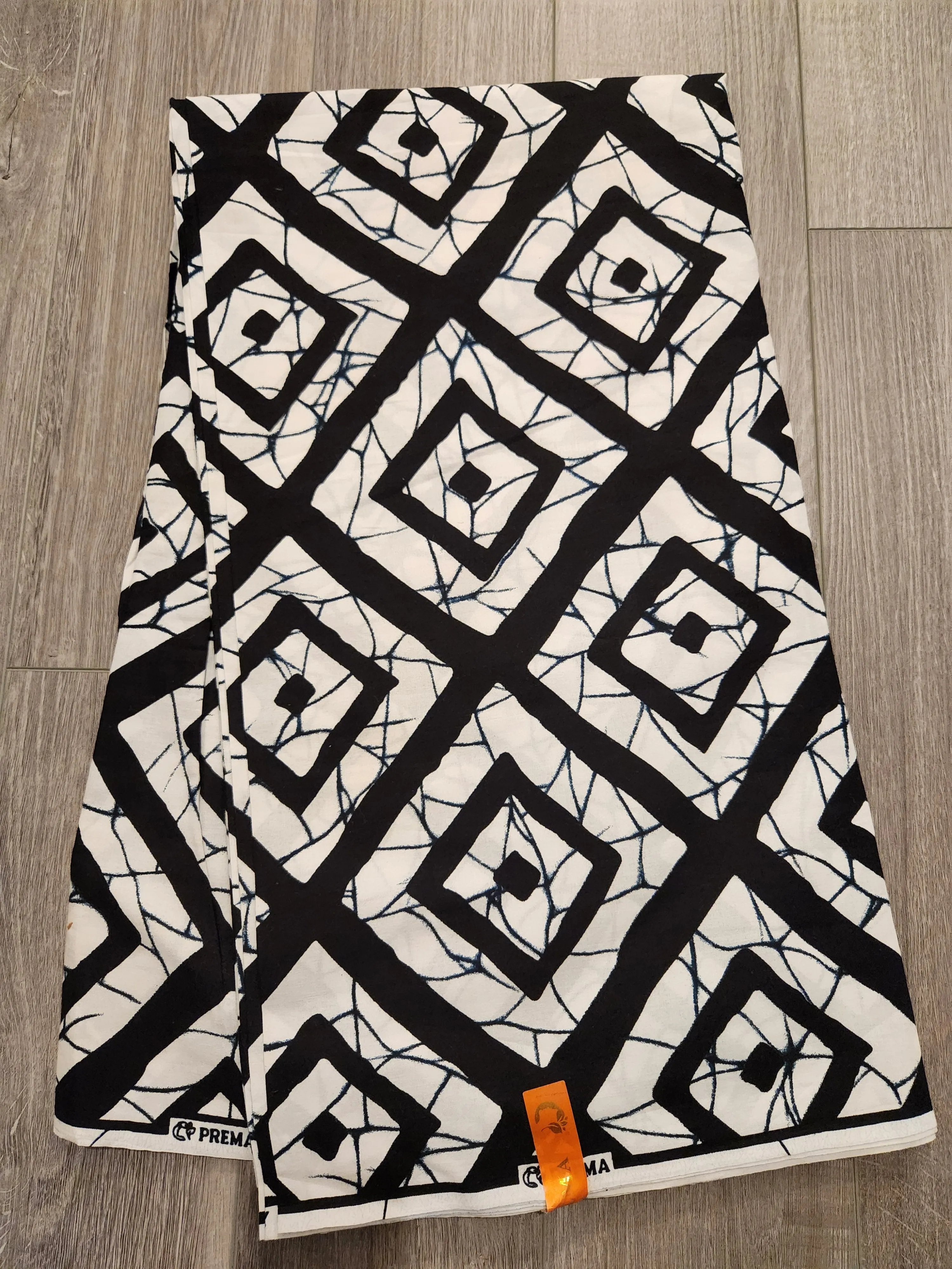 Black and White Monochrome African Print Fabric, Ankara Fabric AF5