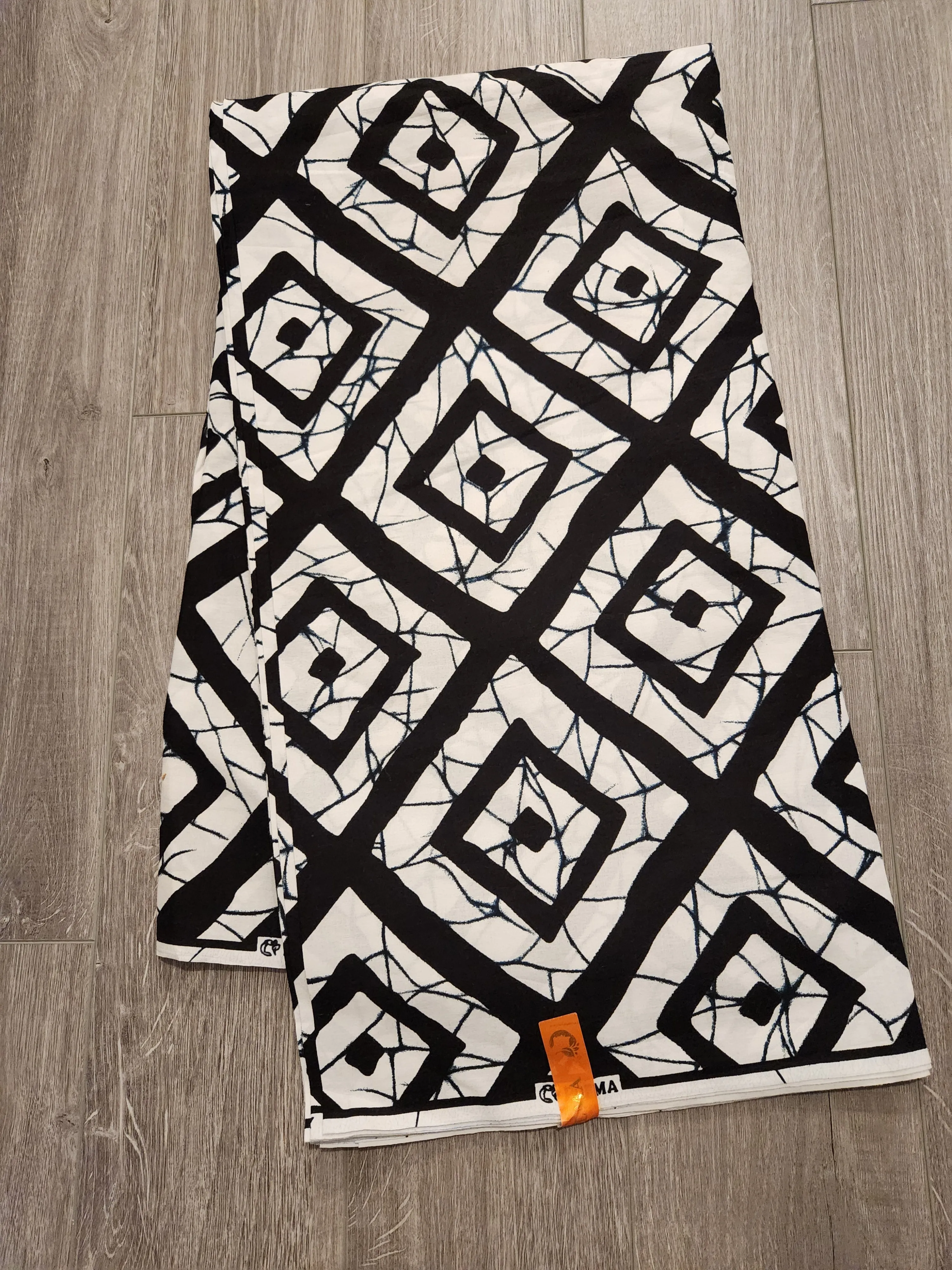 Black and White Monochrome African Print Fabric, Ankara Fabric AF5