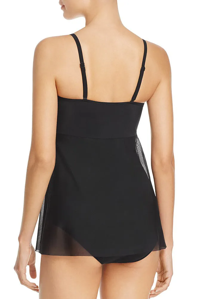 Black Flyaway Mesh Teddy Swim Suit