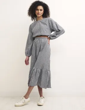 Black Gingham Bianca Midi Co-Ord Skirt