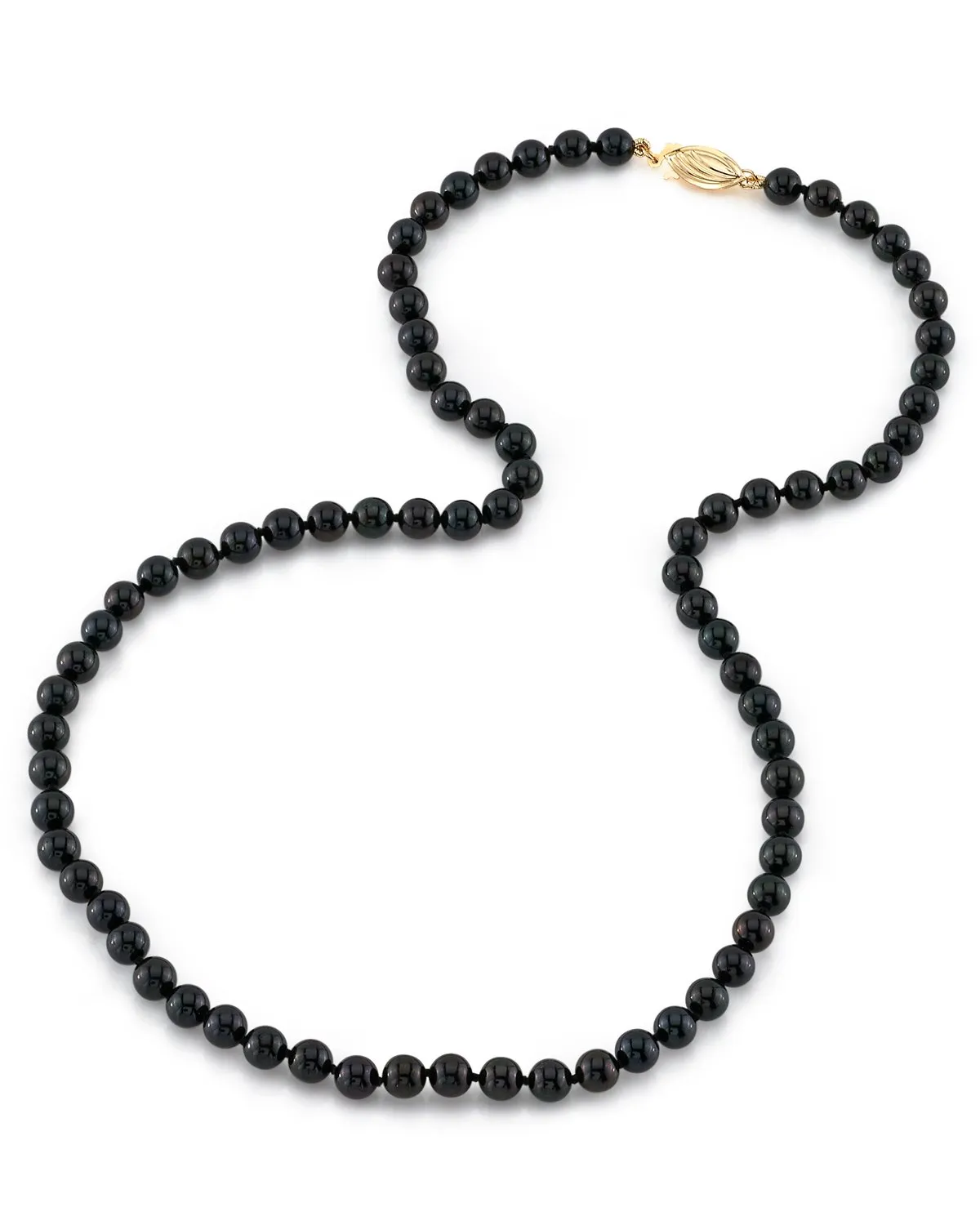 Black Japanese Akoya Pearl Necklace, 5.0-5.5mm - AA  Quality