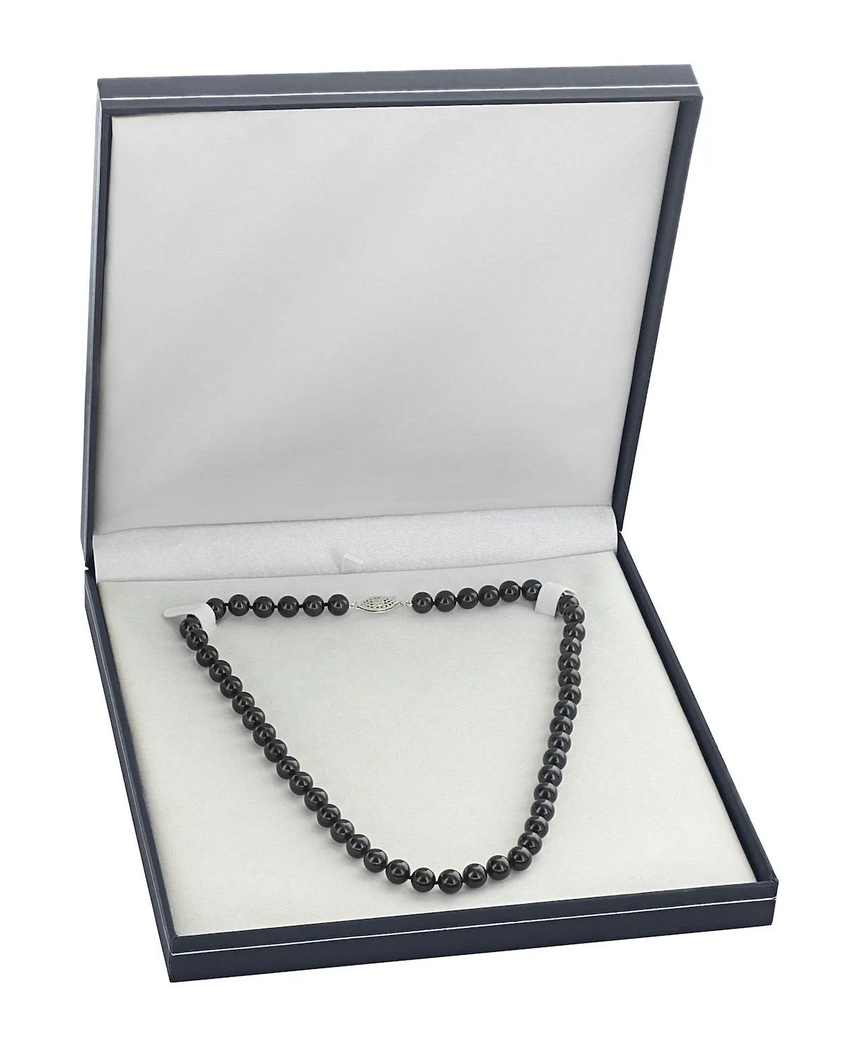 Black Japanese Akoya Pearl Necklace, 5.0-5.5mm - AA  Quality