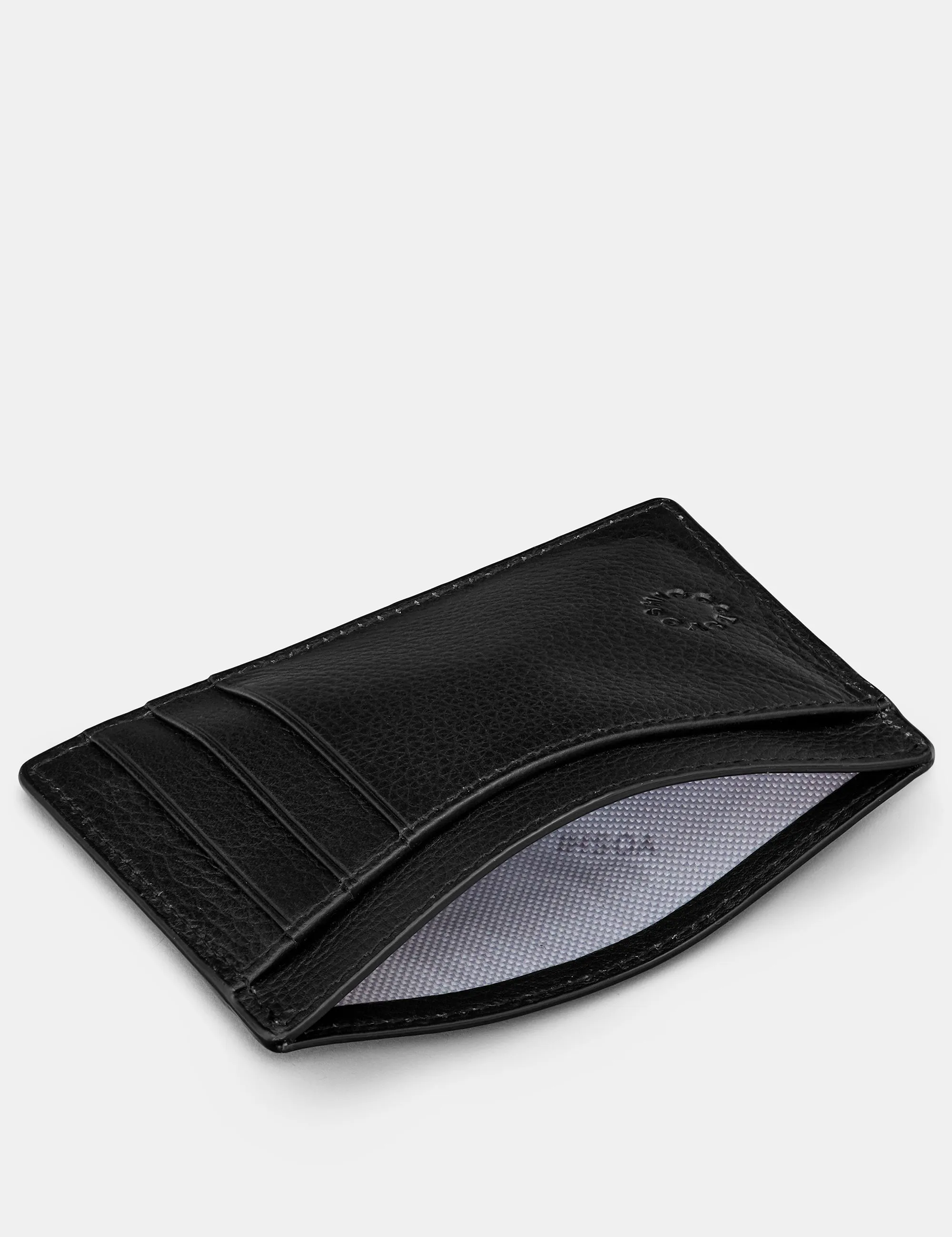 Black Leather Card Holder With ID Window