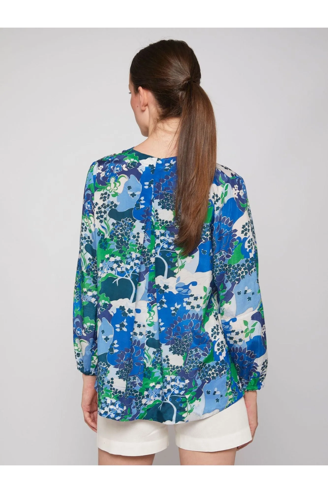 Blue Blossom Puff Sleeve Ebba Shirt