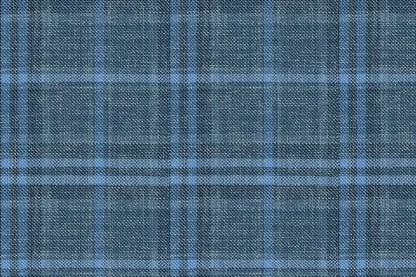 Blue Check 55% Wool 45% Silk (Ref-880116)