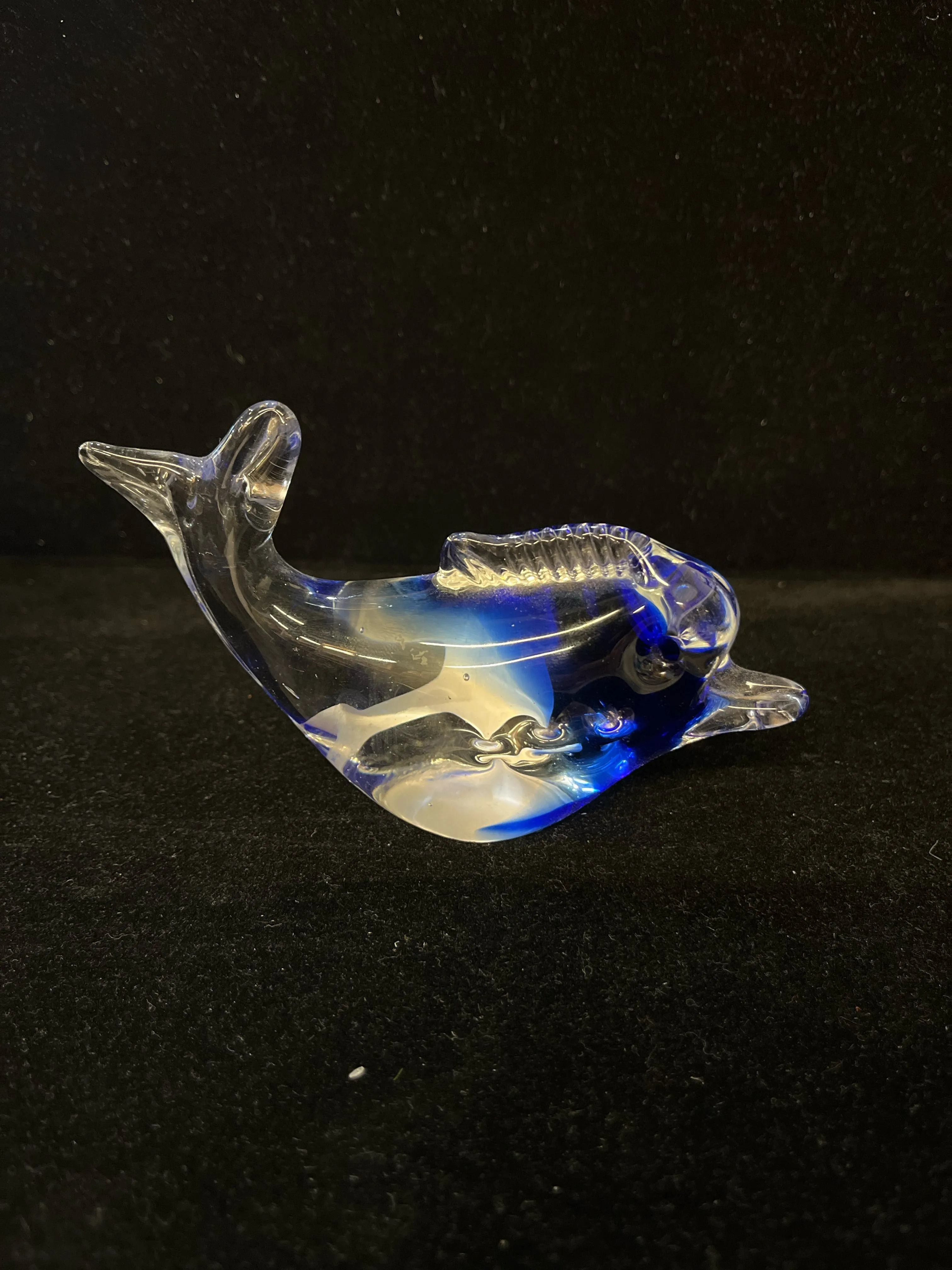 Blue Dolphin Glass Figurine