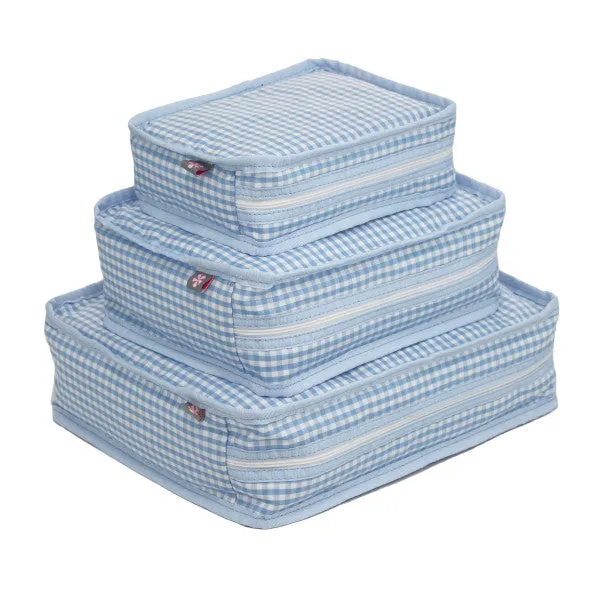 blue gingham stacking set