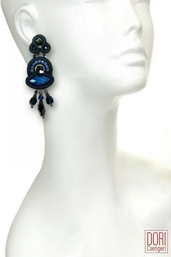 Blue Glam Marquise Earrings