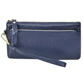 Blue NGIL Genuine Leather Wristlet Handbag