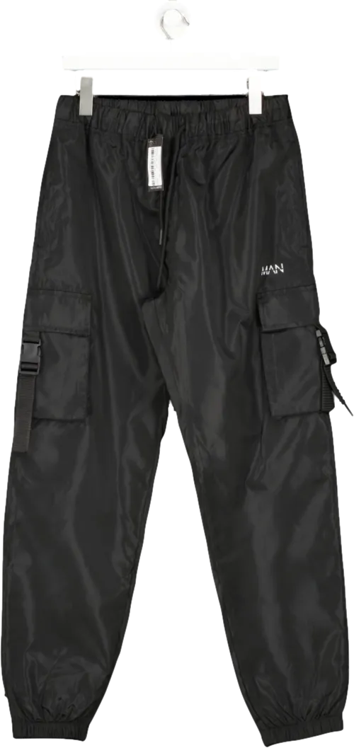 boohooMan Black Original Man Cargo Jogger UK XS