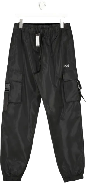 boohooMan Black Original Man Cargo Jogger UK XS