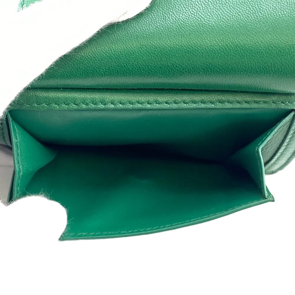 BOTTEGAVENETA Card Case leather green Coin case MAXI INTRECCIATO Women Used Authentic