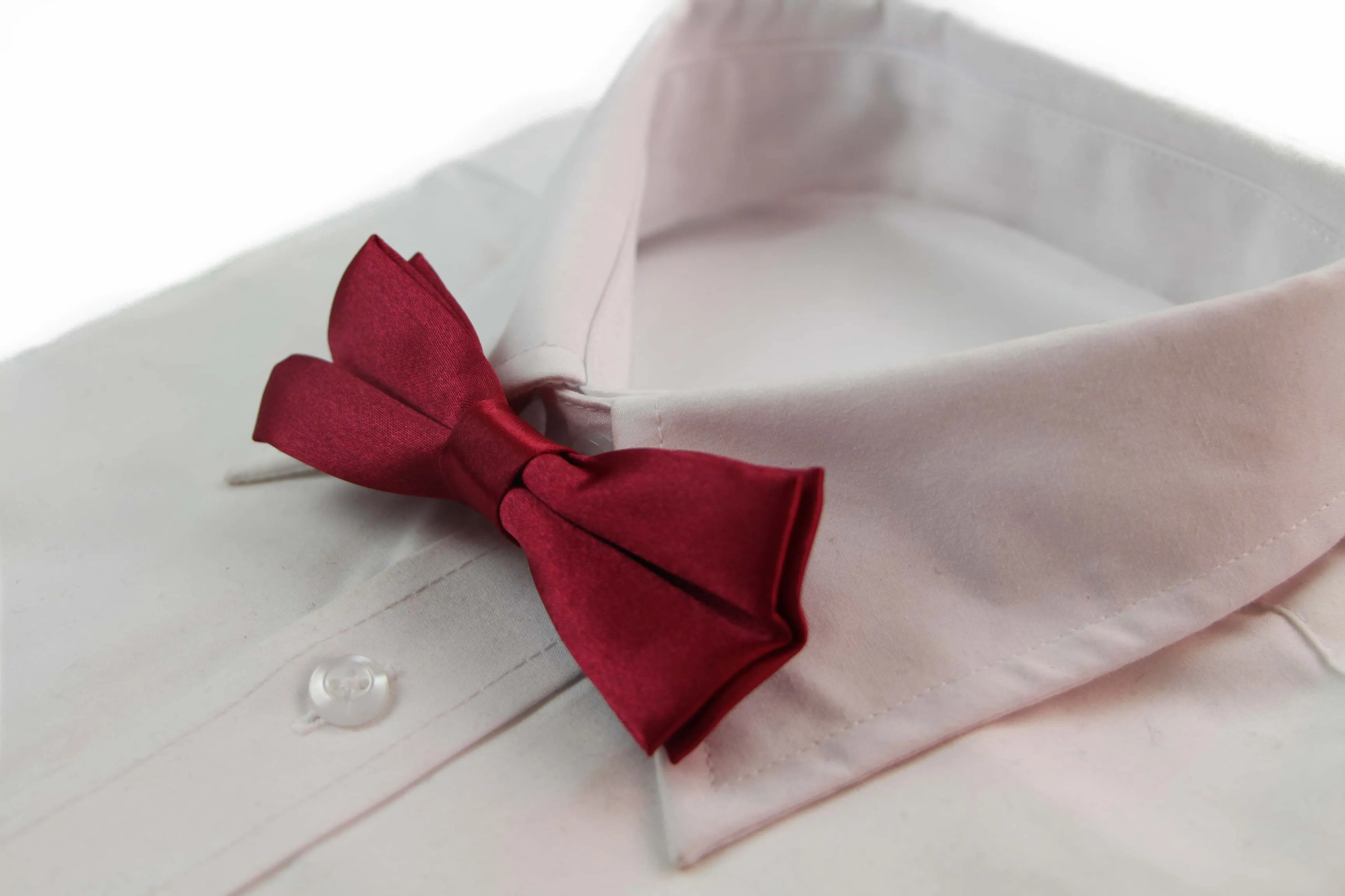 Boys Maroon Plain Bow Tie