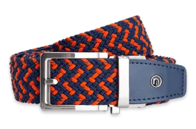 Braided Orange & Navy, 1 3/8 Strap, Golf Belt