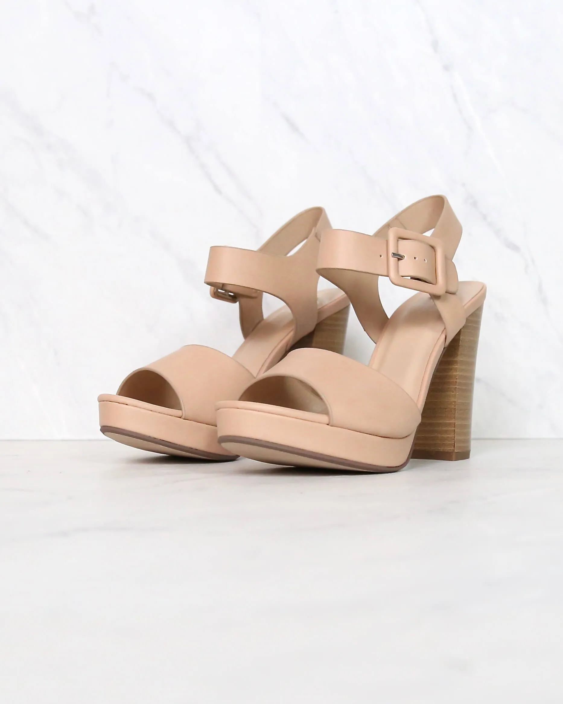 Buckle Up! Ankle Strapped High Heels in Dusty Mauve