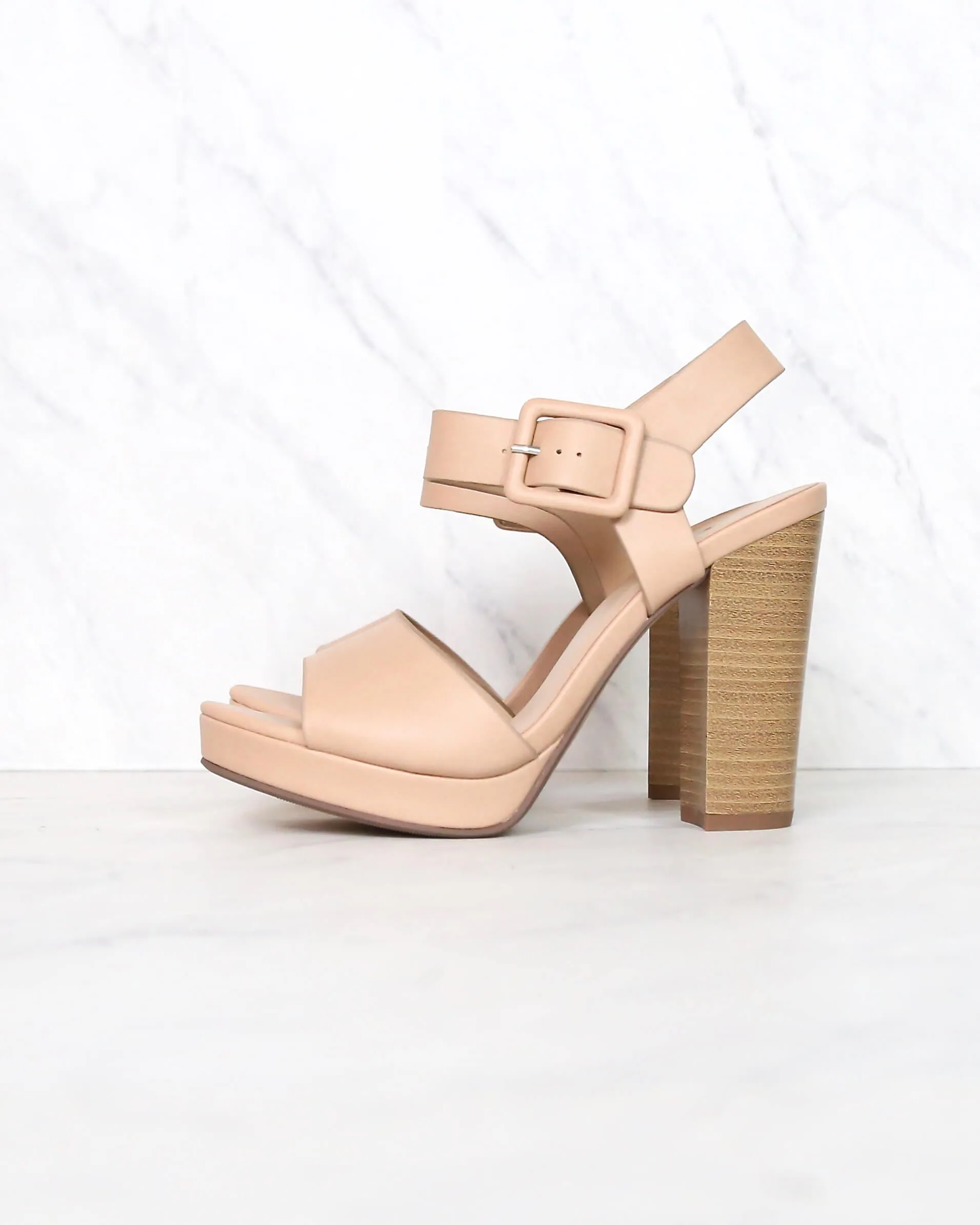 Buckle Up! Ankle Strapped High Heels in Dusty Mauve