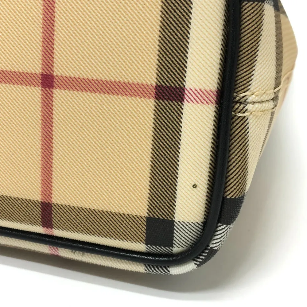 BURBERRY Handbag PVC / Leather beige check Women Used Authentic