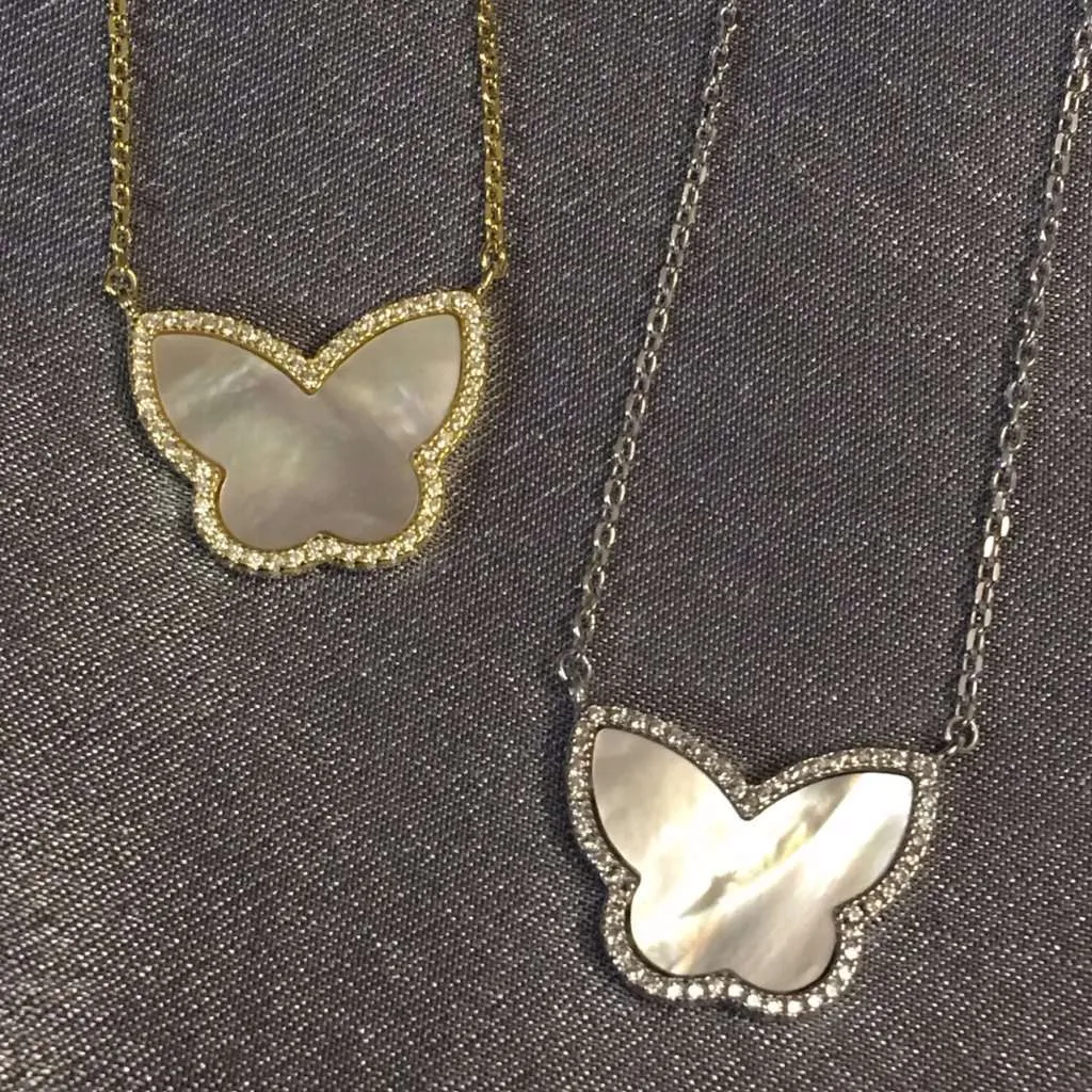 Butterfly Mother Of Pearl Necklace