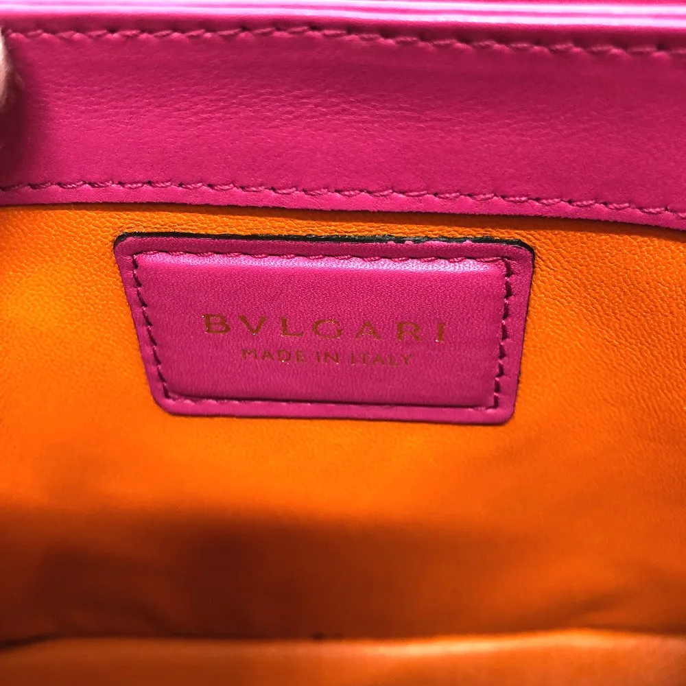 BVLGARI Shoulder Bag leather pink Serpenti Vaipa Women Used Authentic