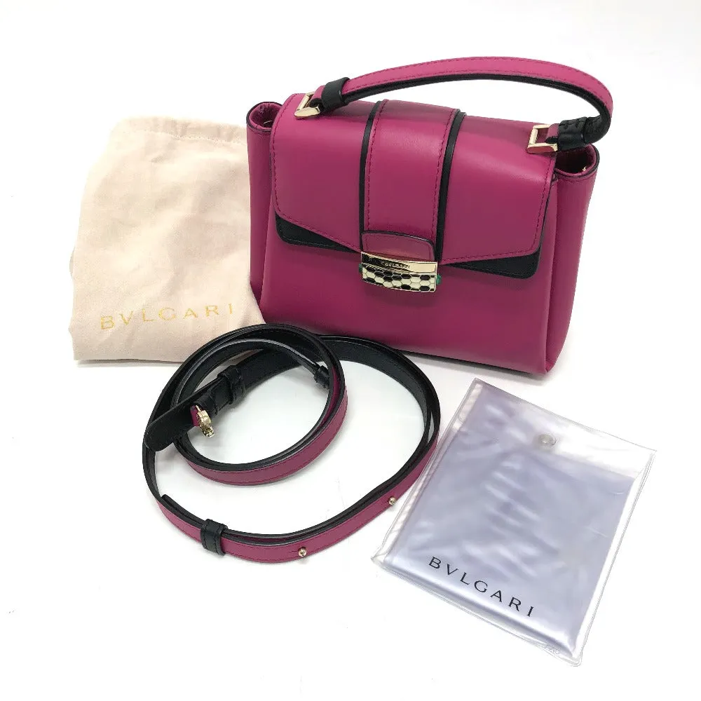 BVLGARI Shoulder Bag leather pink Serpenti Vaipa Women Used Authentic