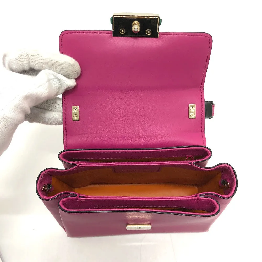 BVLGARI Shoulder Bag leather pink Serpenti Vaipa Women Used Authentic