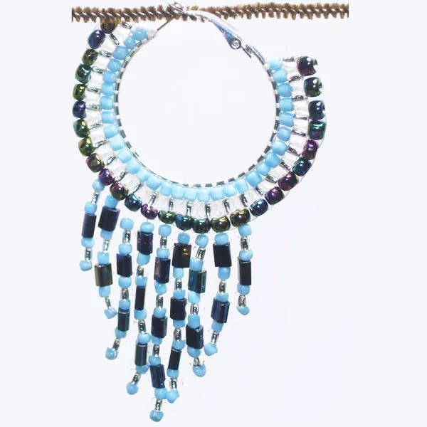 Calloipe Hoop Fringe Beaded Earrings