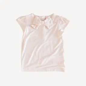 cap sleeve bow top | pale guava | bamboo