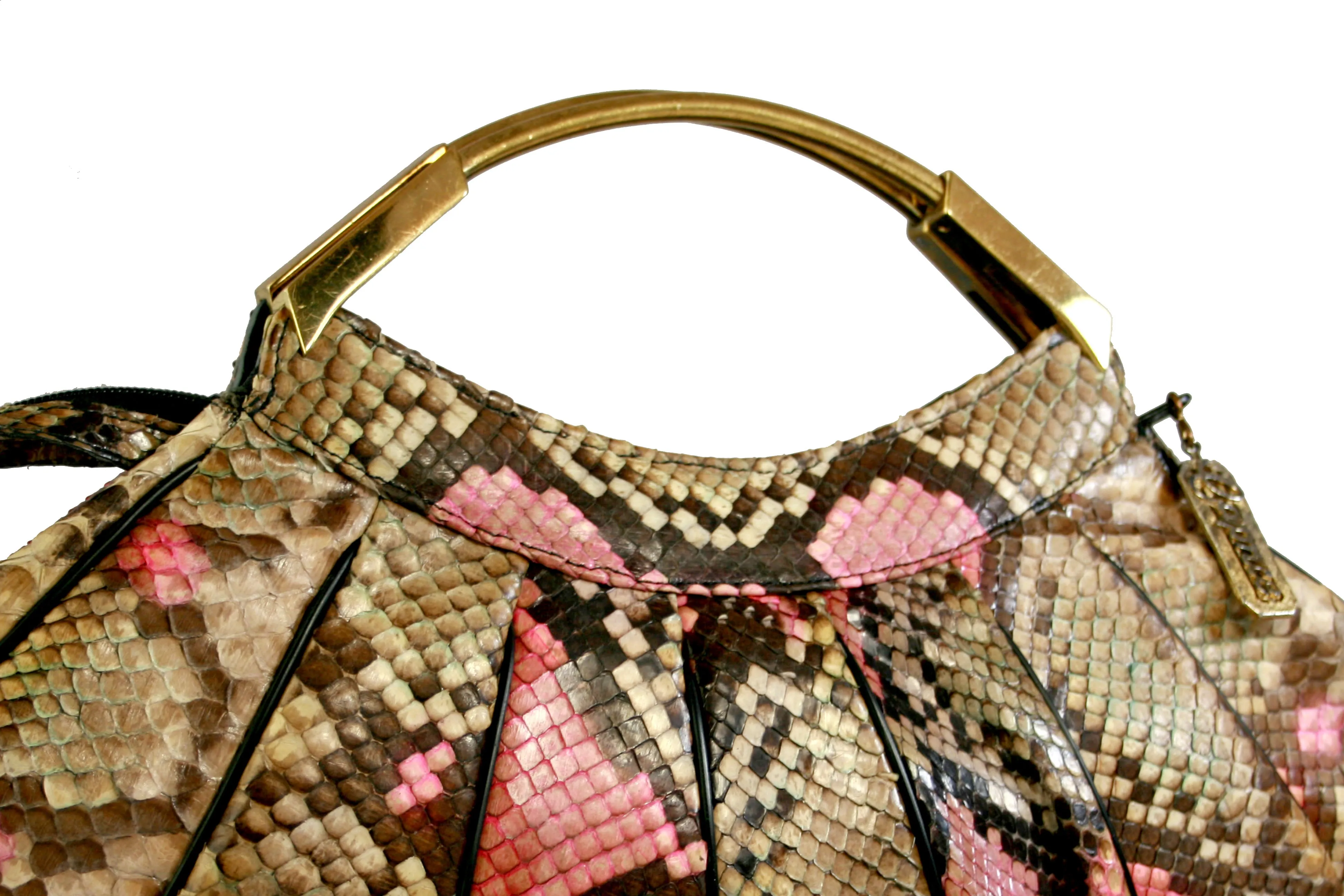 CAPRICE half moon python snake skin handbag