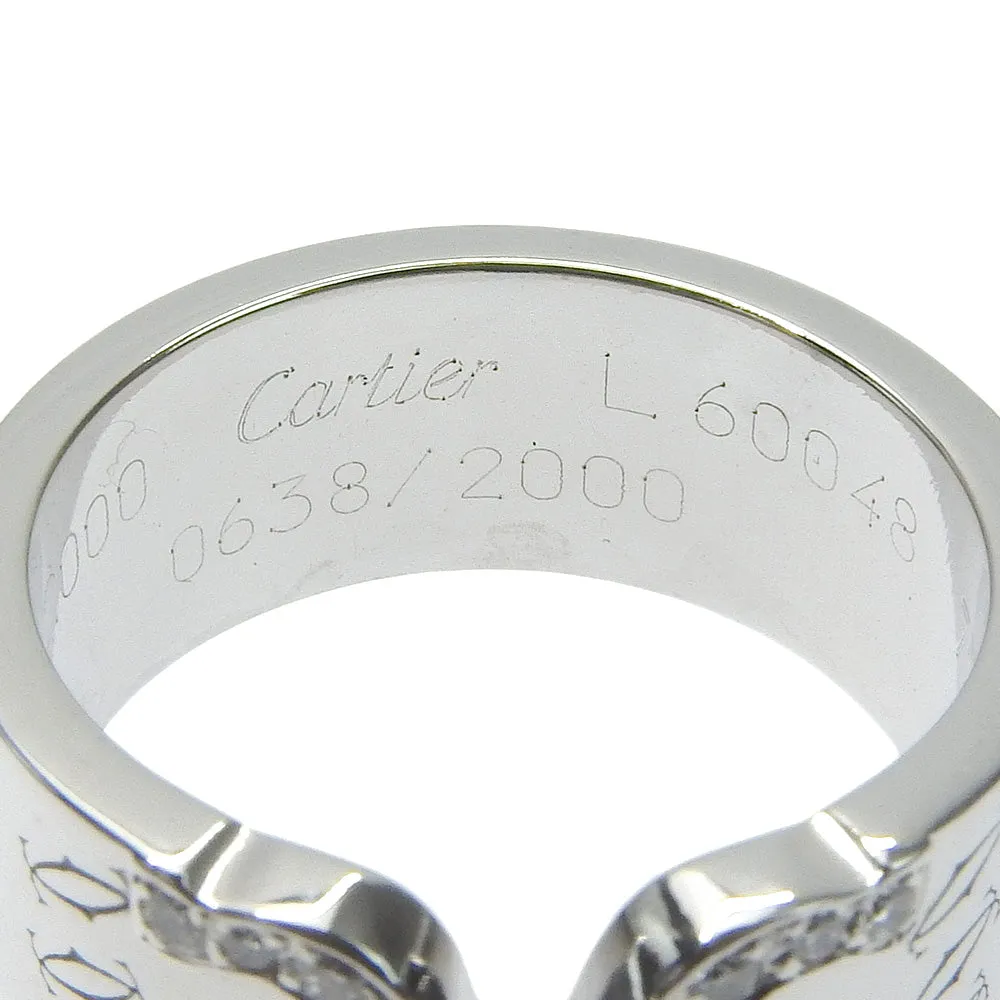 CARTIER Ring K18 White Gold, Diamond White gold C2 Happy Birthday Women 52 Used Authentic