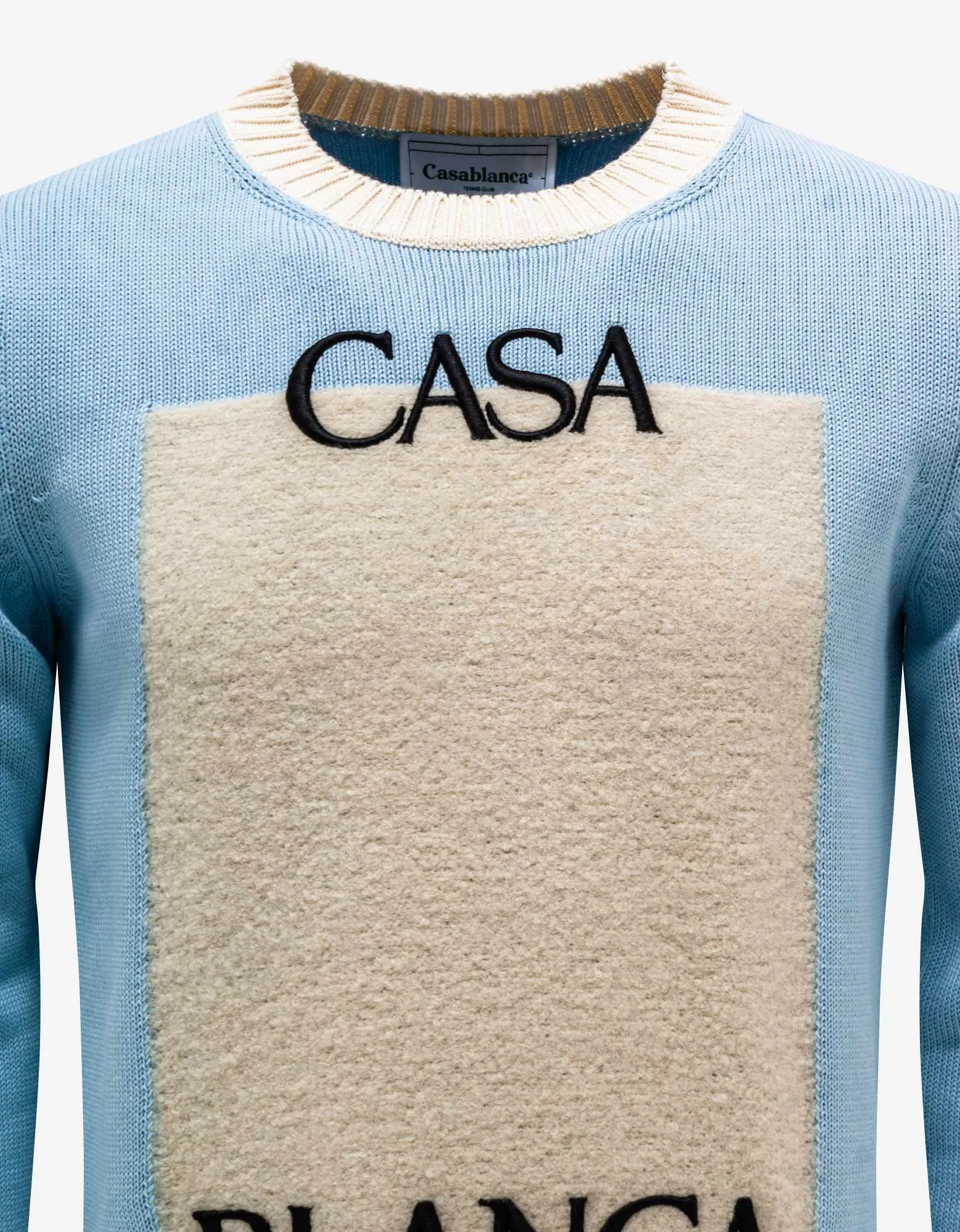 Casablanca Light Blue Contrast Panel Sweater