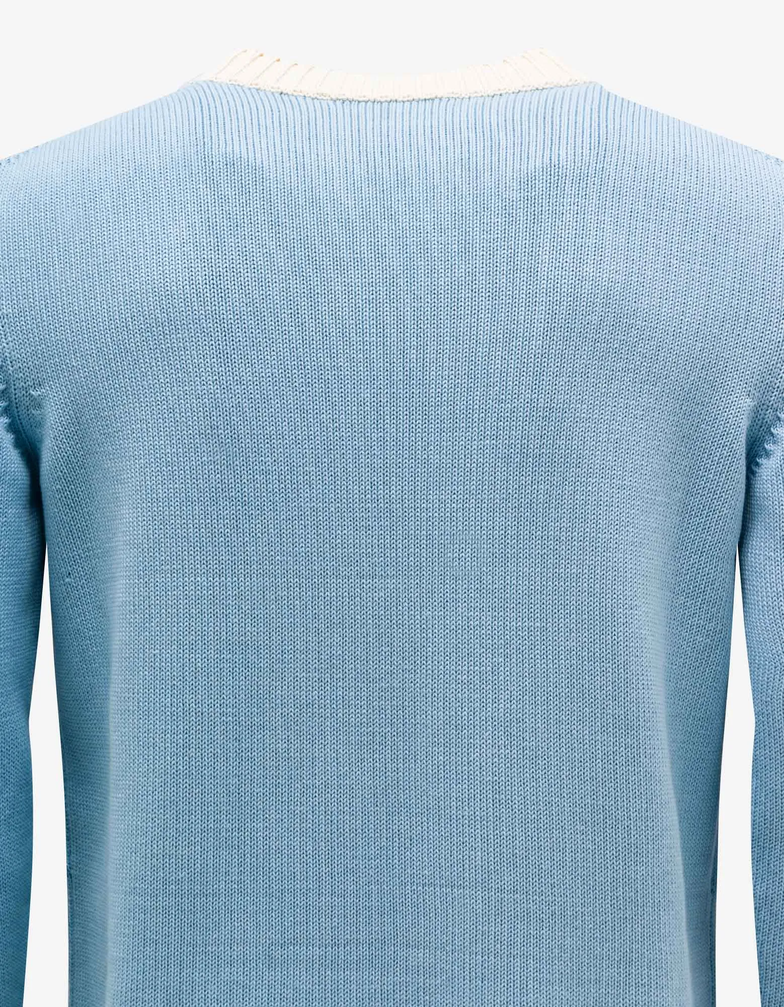 Casablanca Light Blue Contrast Panel Sweater