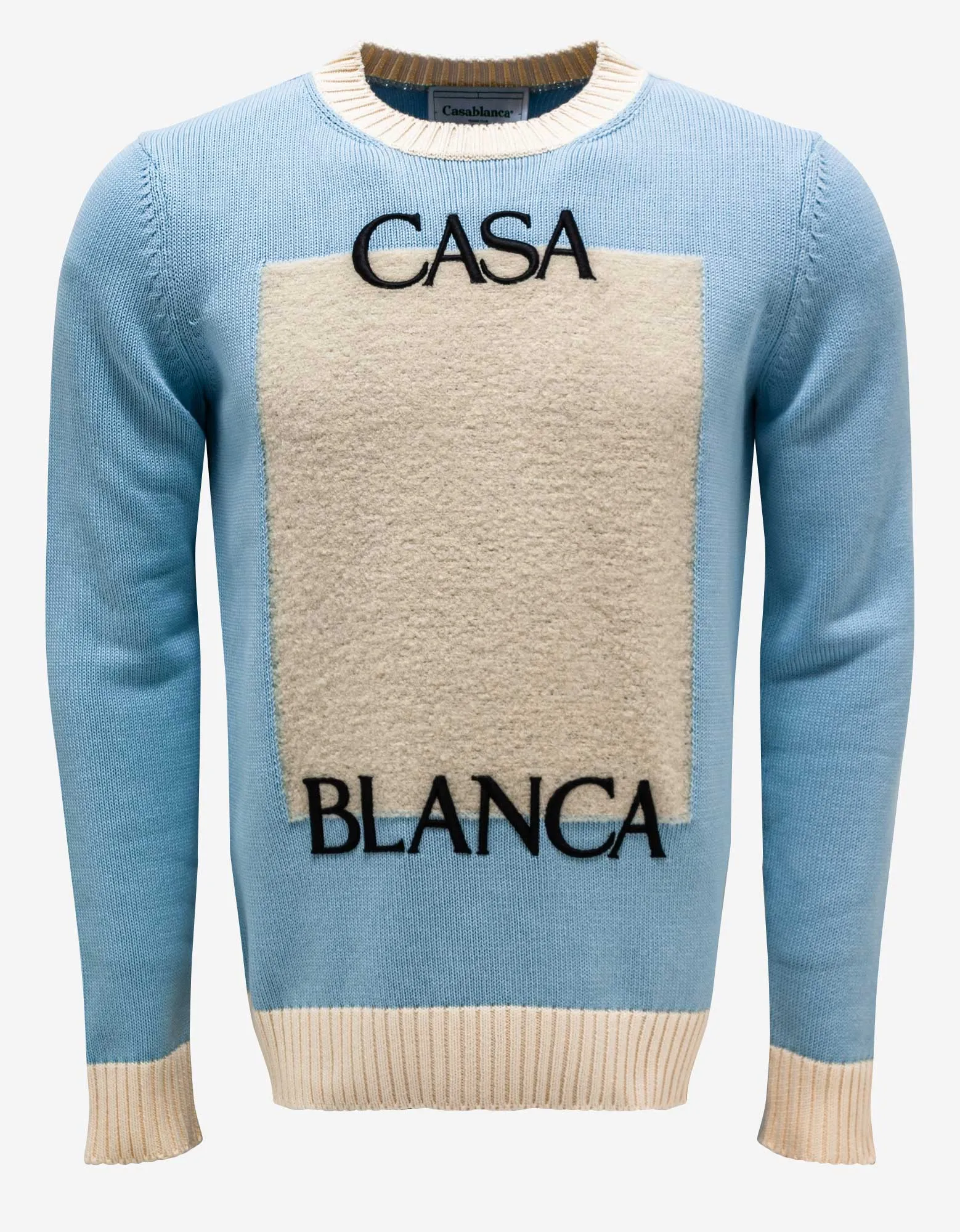 Casablanca Light Blue Contrast Panel Sweater