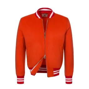 Cashmere Bomber Jacket in Orange