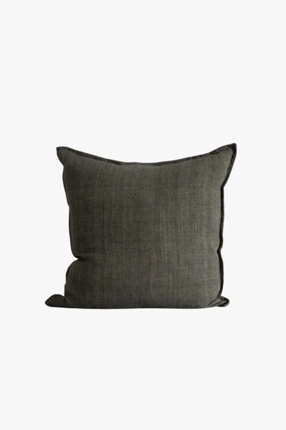 Cassia Nori Charcoal Feather Inner 55x55cm Linen Cushion